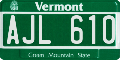 VT license plate AJL610