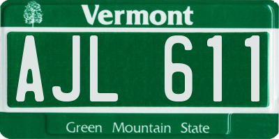 VT license plate AJL611