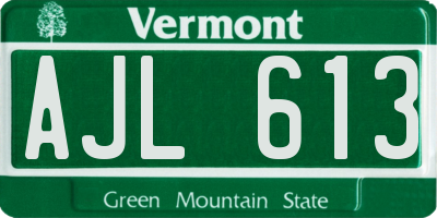 VT license plate AJL613