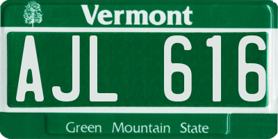 VT license plate AJL616