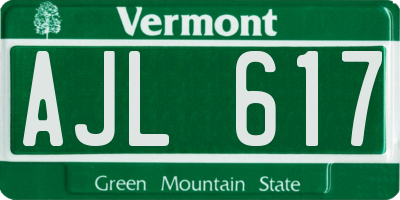 VT license plate AJL617