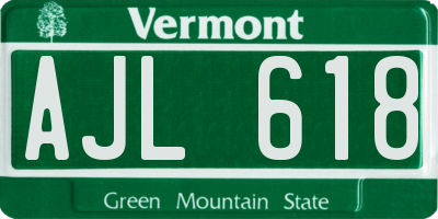 VT license plate AJL618