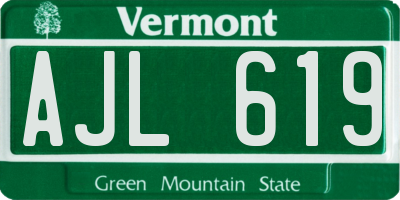 VT license plate AJL619