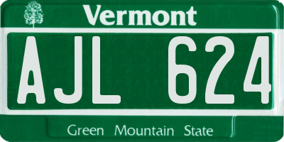 VT license plate AJL624