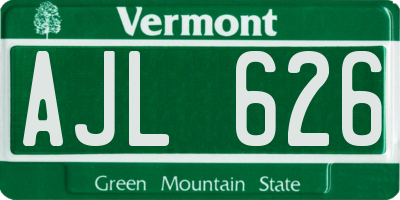 VT license plate AJL626
