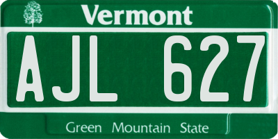 VT license plate AJL627