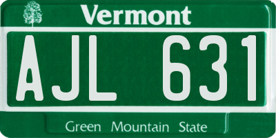 VT license plate AJL631