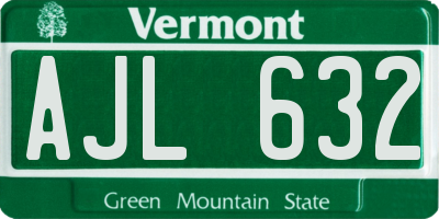 VT license plate AJL632