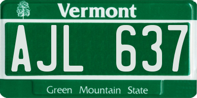 VT license plate AJL637
