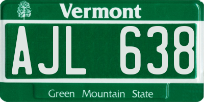 VT license plate AJL638