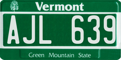 VT license plate AJL639