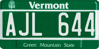 VT license plate AJL644