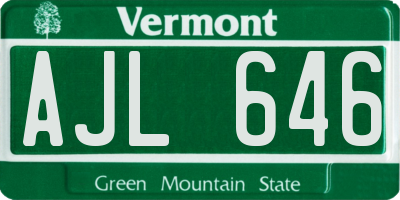 VT license plate AJL646