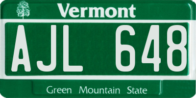 VT license plate AJL648