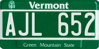 VT license plate AJL652