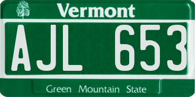 VT license plate AJL653