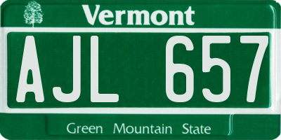 VT license plate AJL657