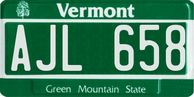 VT license plate AJL658