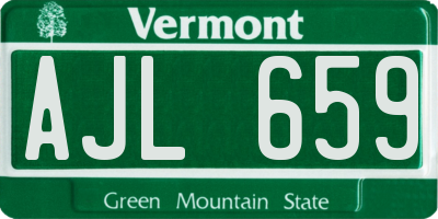 VT license plate AJL659