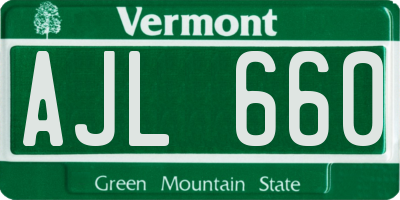 VT license plate AJL660