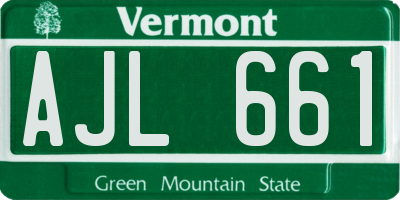 VT license plate AJL661