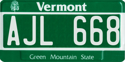 VT license plate AJL668