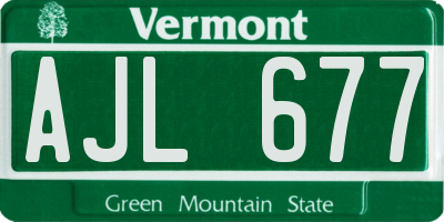 VT license plate AJL677