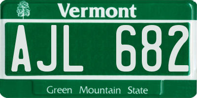 VT license plate AJL682