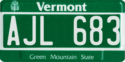 VT license plate AJL683