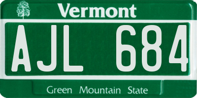 VT license plate AJL684