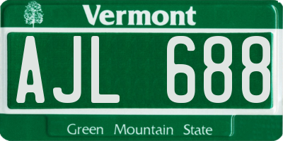 VT license plate AJL688