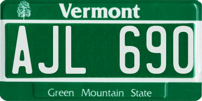 VT license plate AJL690