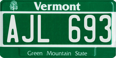 VT license plate AJL693