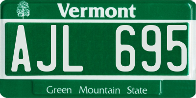 VT license plate AJL695