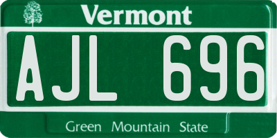 VT license plate AJL696