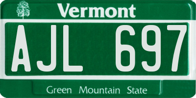VT license plate AJL697