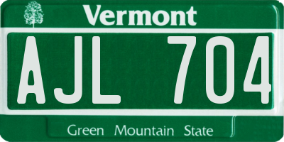 VT license plate AJL704