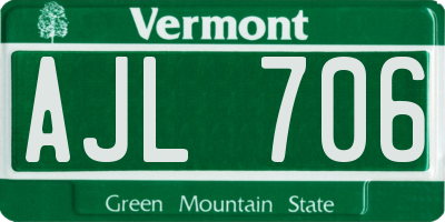 VT license plate AJL706