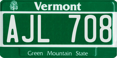 VT license plate AJL708