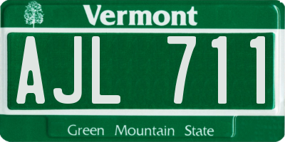VT license plate AJL711