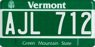 VT license plate AJL712