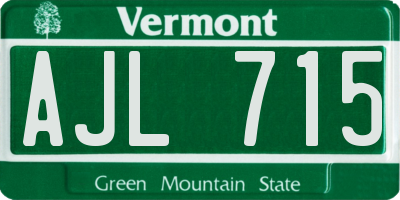 VT license plate AJL715