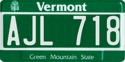 VT license plate AJL718