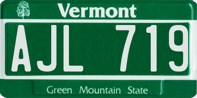 VT license plate AJL719