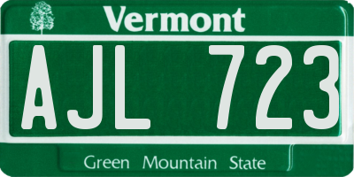 VT license plate AJL723