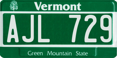 VT license plate AJL729