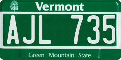 VT license plate AJL735