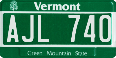 VT license plate AJL740