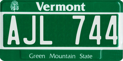 VT license plate AJL744