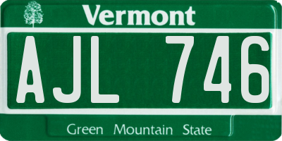 VT license plate AJL746